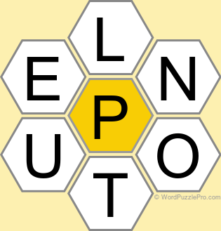Spelling Bee "Hive" Board for February 19, 2023 Spelling Bee "Hive" Board for February 19, 2023