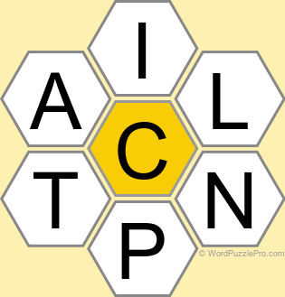 Spelling Bee "Hive" Board for March 10, 2023 Spelling Bee "Hive" Board for March 10, 2023