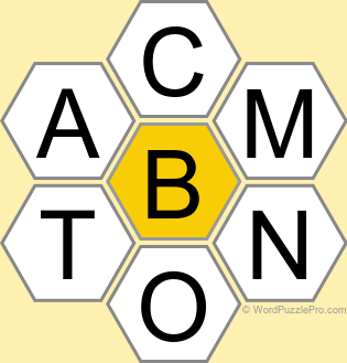 Spelling Bee "Hive" Board for May 21, 2023 Spelling Bee "Hive" Board for May 21, 2023