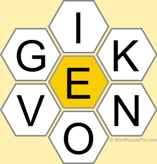 Spelling Bee "Hive" Board for May 29, 2023 Spelling Bee "Hive" Board for May 29, 2023