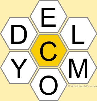 Spelling Bee "Hive" Board for June 30, 2023 Spelling Bee "Hive" Board for June 30, 2023