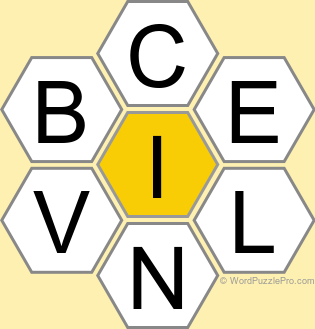 Spelling Bee "Hive" Board for July 1, 2023 Spelling Bee "Hive" Board for July 1, 2023