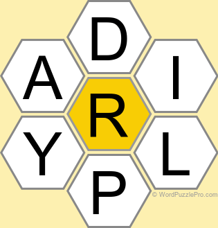 Spelling Bee "Hive" Board for July 6, 2023 Spelling Bee "Hive" Board for July 6, 2023