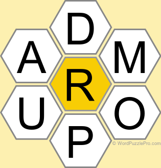 Spelling Bee "Hive" Board for July 23, 2023 Spelling Bee "Hive" Board for July 23, 2023