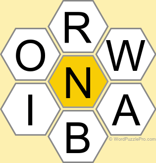 Spelling Bee "Hive" Board for July 24, 2023 Spelling Bee "Hive" Board for July 24, 2023