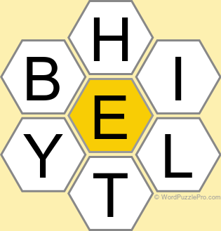 Spelling Bee "Hive" Board for April 25, 2024 Spelling Bee "Hive" Board for April 25, 2024