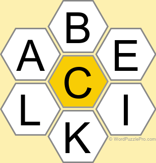 Spelling Bee "Hive" Board for May 26, 2024 Spelling Bee "Hive" Board for May 26, 2024