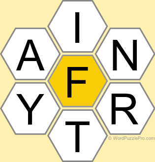 Spelling Bee "Hive" Board for August 7, 2024 Spelling Bee "Hive" Board for August 7, 2024