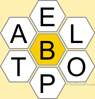 Spelling Bee "Hive" Board for August 23, 2024 Spelling Bee "Hive" Board for August 23, 2024