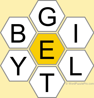 Spelling Bee "Hive" Board for September 19, 2024 Spelling Bee "Hive" Board for September 19, 2024