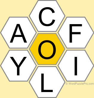 Spelling Bee "Hive" Board for October 5, 2024