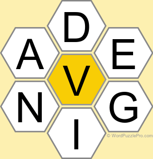 Spelling Bee "Hive" Board for November 1, 2024