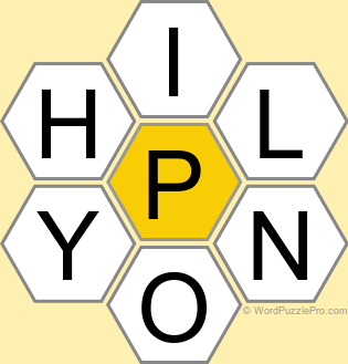 Spelling Bee "Hive" Board for December 6, 2024