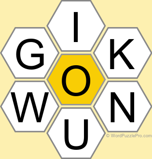 Spelling Bee "Hive" Board for December 9, 2024