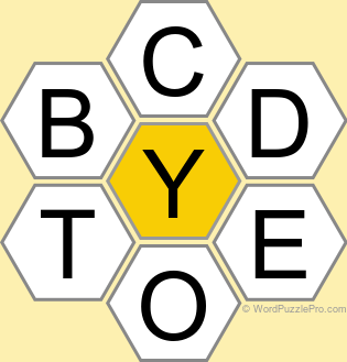 Spelling Bee "Hive" Board for December 11, 2024