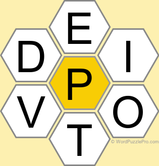 Spelling Bee "Hive" Board for December 16, 2024