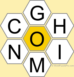 Spelling Bee "Hive" Board for December 19, 2024