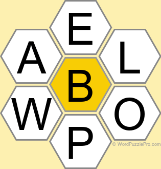 Spelling Bee "Hive" Board for December 20, 2024