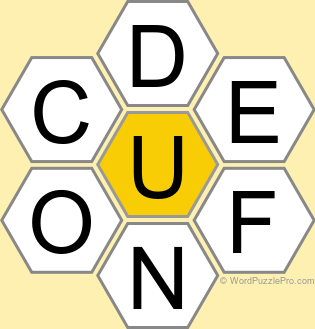 Spelling Bee "Hive" Board for December 21, 2024