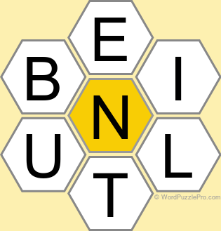 Spelling Bee "Hive" Board for December 22, 2024