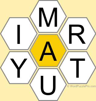 Spelling Bee "Hive" Board for December 26, 2024