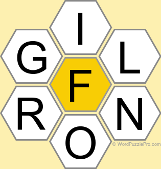 Spelling Bee "Hive" Board for December 30, 2024