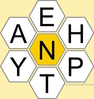 Spelling Bee "Hive" Board for December 31, 2024