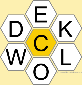 Spelling Bee "Hive" Board for January 7, 2025