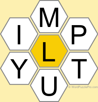 Spelling Bee "Hive" Board for January 10, 2025