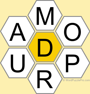 Spelling Bee "Hive" Board for January 11, 2025