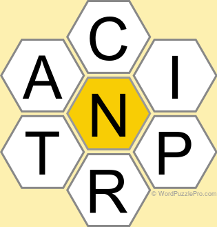 Spelling Bee "Hive" Board for January 12, 2025