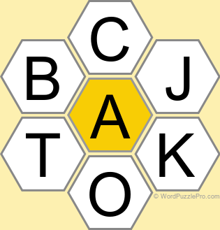 Spelling Bee "Hive" Board for January 13, 2025