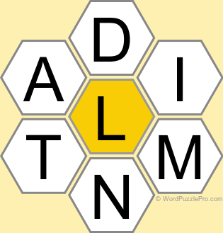 Spelling Bee "Hive" Board for January 14, 2025