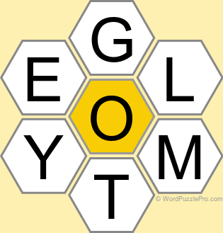 Spelling Bee "Hive" Board for January 19, 2025