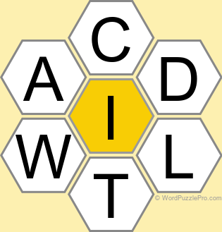 Spelling Bee "Hive" Board for January 20, 2025