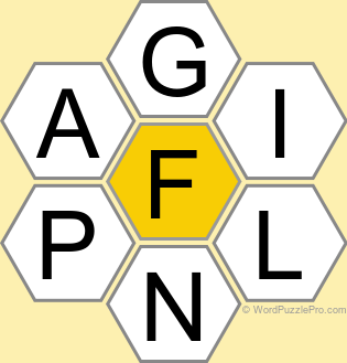 Spelling Bee "Hive" Board for January 21, 2025