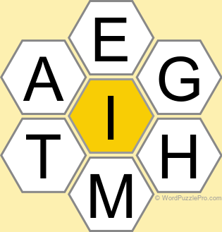 Spelling Bee "Hive" Board for January 25, 2025