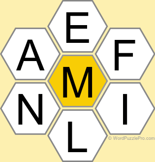 Spelling Bee "Hive" Board for February 9, 2025