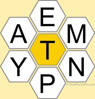 Spelling Bee "Hive" Board for February 12, 2025