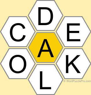 Spelling Bee "Hive" Board for February 19, 2025