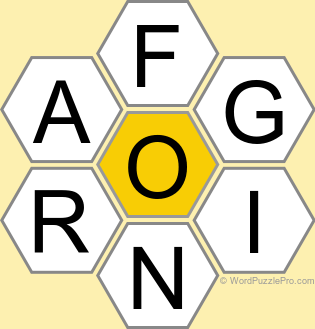 Spelling Bee "Hive" Board for February 20, 2025