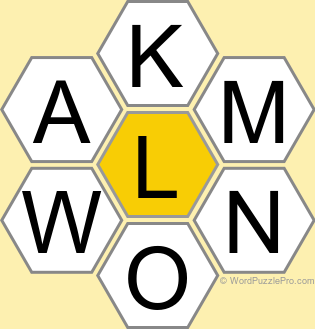 Spelling Bee "Hive" Board for February 26, 2025