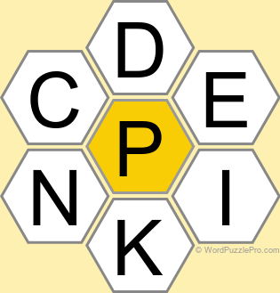 Spelling Bee "Hive" Board for February 28, 2025