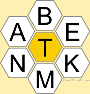 Spelling Bee "Hive" Board for March 11, 2025 Spelling Bee "Hive" Board for March 11, 2025