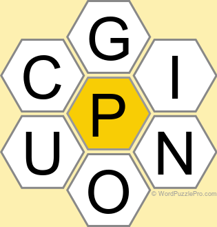 Spelling Bee "Hive" Board for March 13, 2025