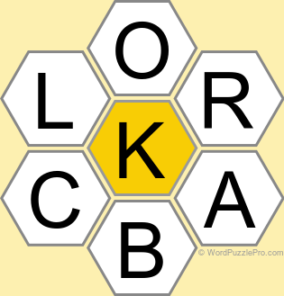 Spelling Bee "Hive" Board for March 14, 2025