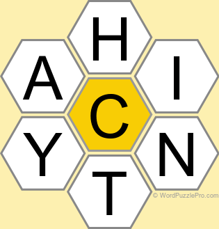 Spelling Bee "Hive" Board for March 19, 2025