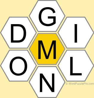 Spelling Bee "Hive" Board for March 22, 2025