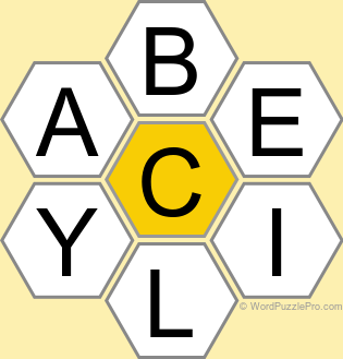 Spelling Bee "Hive" Board for March 23, 2025