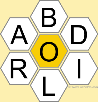 Spelling Bee "Hive" Board for March 24, 2025